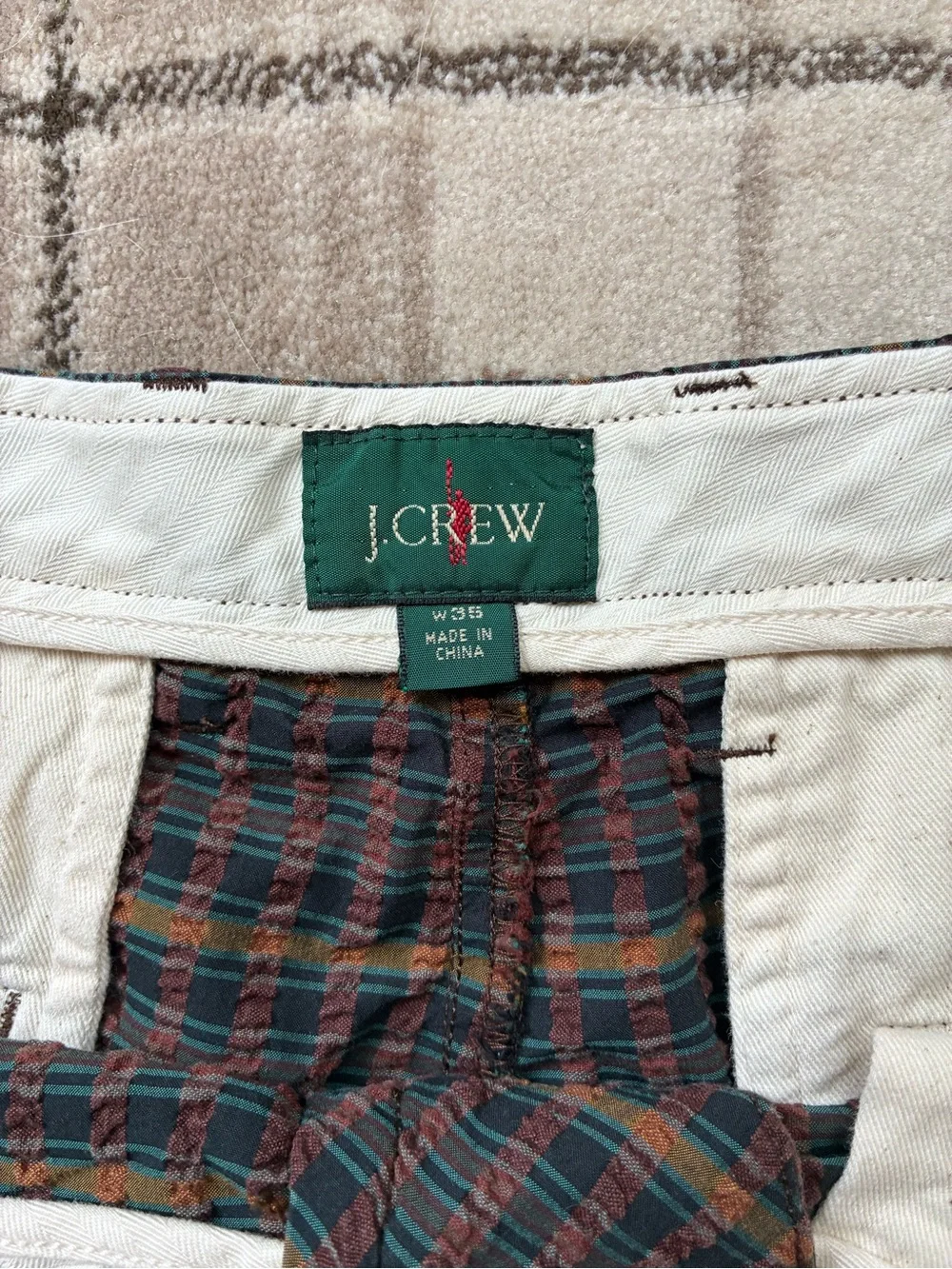 J. Crew Men's 9” Relaxed Seersucker Shorts. Size 35 Waist.
